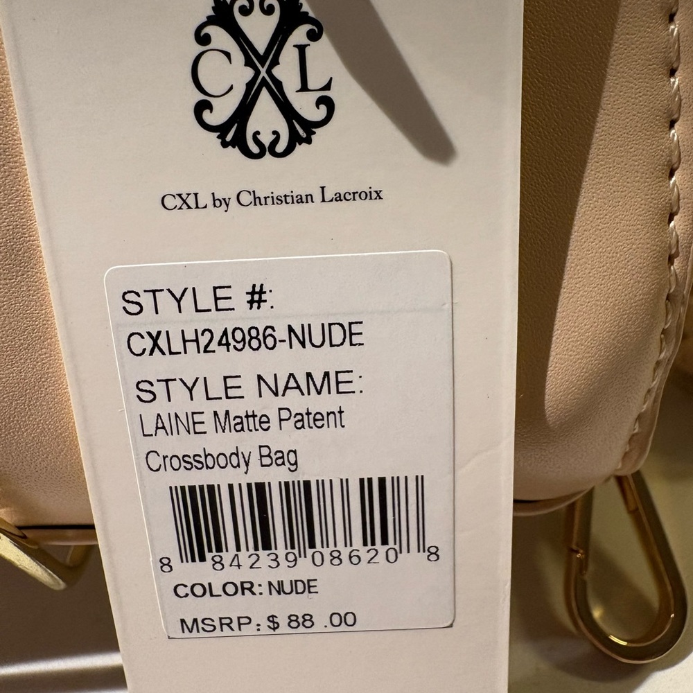 CXL by Christian Lacroix Laine Matte Patent Crossbody Bag Nude NWT - Picture 5 of 6